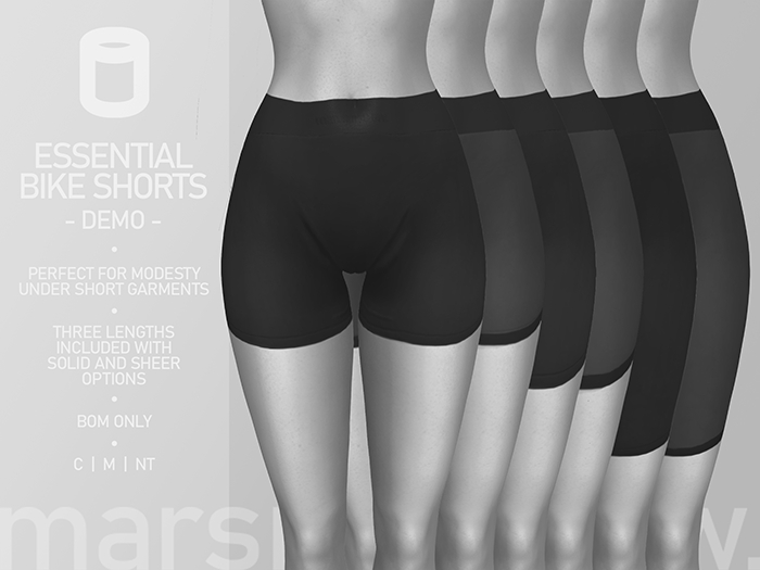 Second Life Marketplace marshmallow. Bike Shorts DEMO
